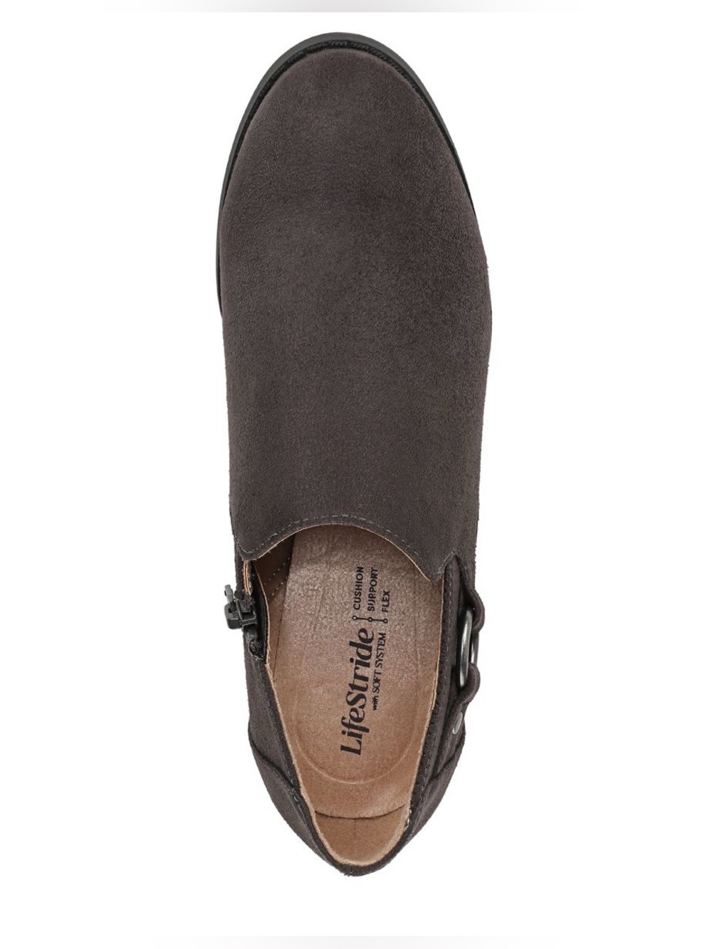 ♥️♥️ LifeStride Women's Brianna Ankle Boot Stone Grey Microsuede US 10 - Picture 7 of 9
